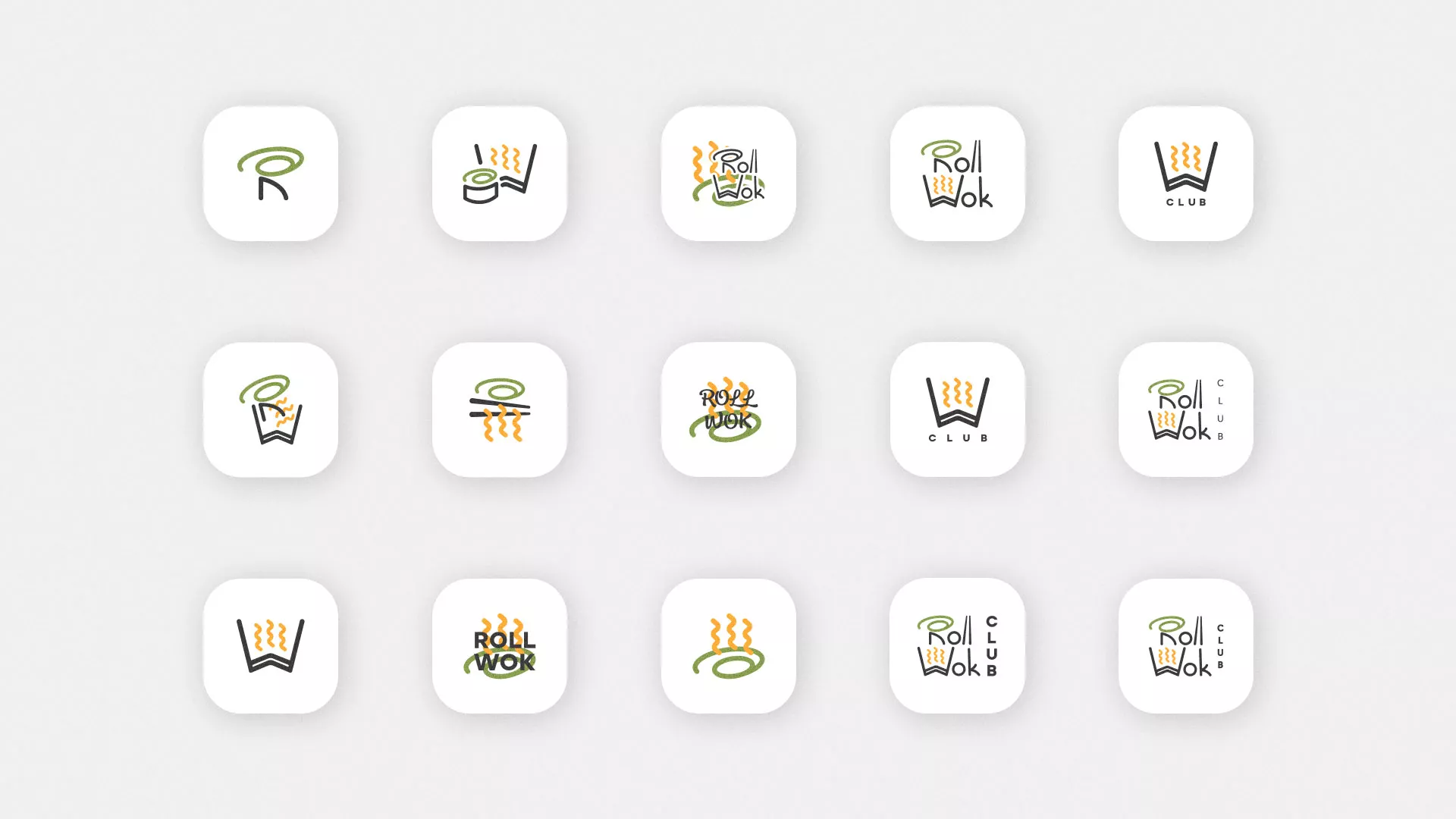 Разработка иконки приложения суши-бара «Roll Wok Club» в Ухте